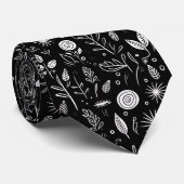 Black and White Custom Necktie Stropdas (Opgerold)