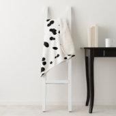 Black and White Dalmatian Spots Dog Fur Sherpa Deken (In situ)