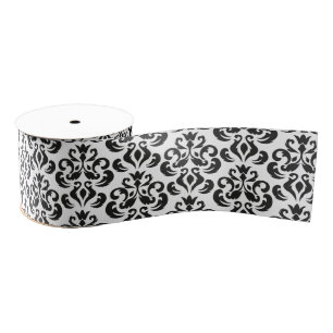 Black and White Damask Elegant Grosgrain Lint