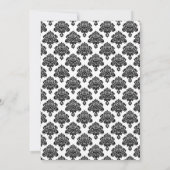 Black and White Damask Pattern Housewarming Party Aankondiging (Achterkant)