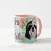 Black and White Derpy Shih Tzu Mok (Voorkant rechts)