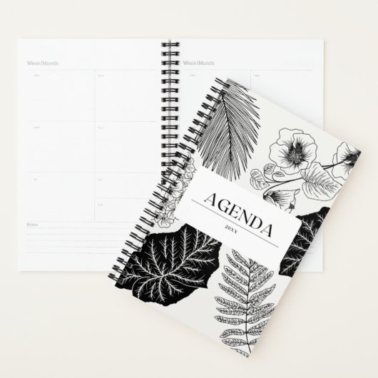 Black and White Desing Planner (Devant avec enveloppe)