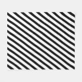 Black and White Diagonal Stripes Fleece Deken (Voorkant (Horizontaal))