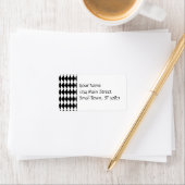 Black and White Diamond Harlequin Pattern Etiket (Insitu)