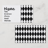 Black and White Diamond Harlequin Pattern Visitekaartje (Voorkant / Achterkant)