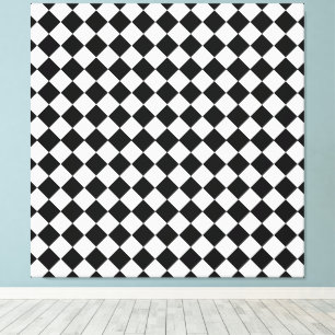 Black and White Diamond Pattern by Shirley Taylor Canvas Afdruk