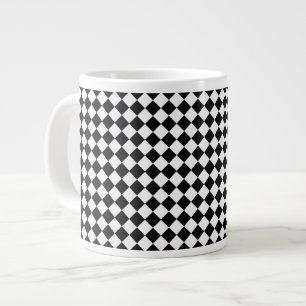 Black and White Diamond Pattern by Shirley Taylor Jumbo Beker