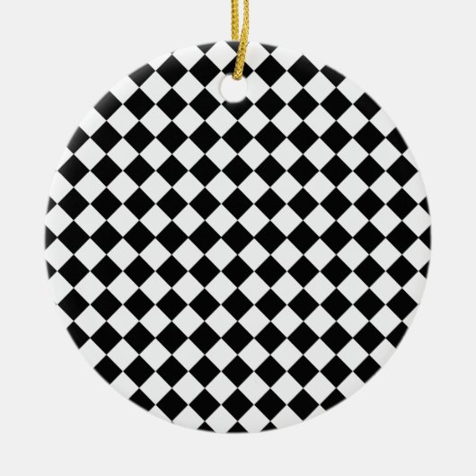 Black and White Diamond Pattern by Shirley Taylor Keramisch Ornament (Voorkant)