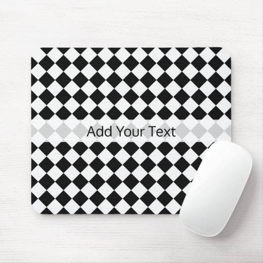 Black and White Diamond Pattern by Shirley Taylor Muismat (Met muis)