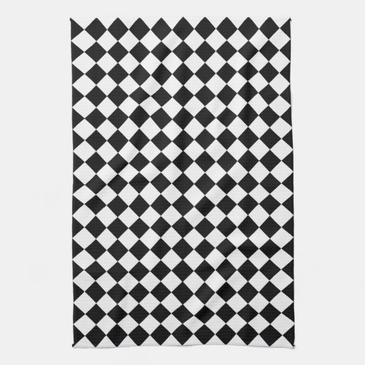 Black and White Diamond Pattern by Shirley Taylor Theedoek (Verticaal)