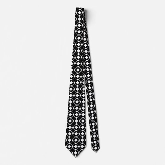 Black and White Diamonds - Lozenge Pattern Stropdas (Voorkant)