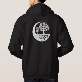 Black and white Disc Golf and Tree Roots   Hoodie