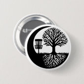 Black and White Disc Golf Silhouette  Ronde Button 5,7 Cm (Voorkant /achterkant)