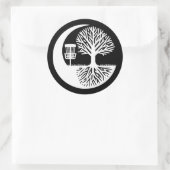 Black and White Disc Golf Silhouette  Ronde Sticker (Tas)