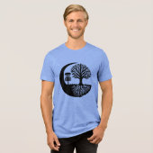 Black and White Disc Golf Silhouette  Tri-Blend Shirt (Voorkant volledig)