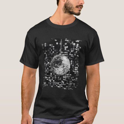 Black And White Disco Ball Club T-shirt (Voorkant)