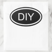 Black and White DIY Euro Style Oval Sticker (Tas)