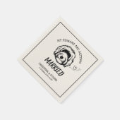 Black and White Dog Modern Simple Weddenschap Nap Servet (Hoek)