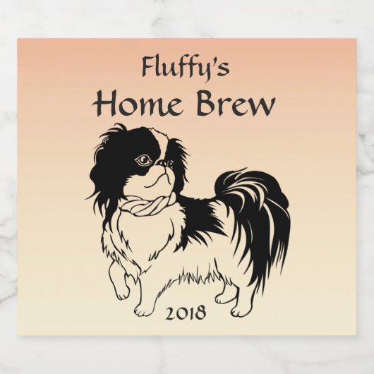 Black and White Dog op Sinaasappel Bierlabel Bier Etiket (Enkel label)