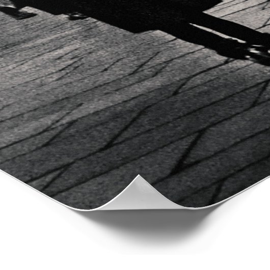 Black and White Duomo Piazza Night Scene, Milaan Poster (Hoek)