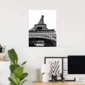 Black and White Eiffel Tower Poster (Bureau à domicile)