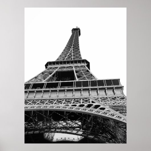 Black and White Eiffel Tower Poster (Devant)