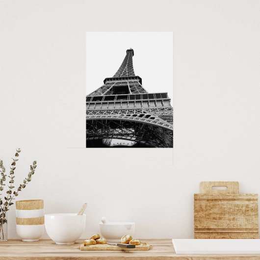 Black and White Eiffel Tower Poster (Cuisine)