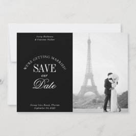 Black and White Elegant Save the Date Card