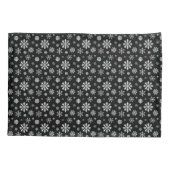 Black And White Elegant Winter Snowflake Pattern Kussensloop (Achterkant-Links)