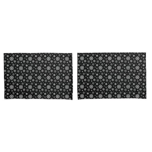 Black And White Elegant Winter Snowflake Pattern Kussensloop (Voorkant-Set)