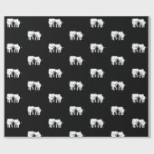 Black and White Elephant Gift Exchange Cadeaupapier (Vlak)