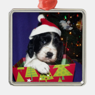 Black and White English Springer Spaniel Christma Metalen Ornament