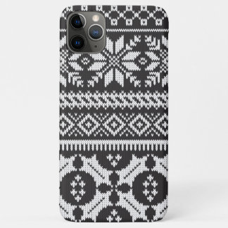 Black and White Fair Isle Knit Sweater iPhone 11 Pro Max Hoesje