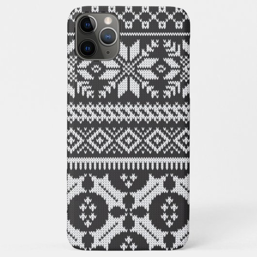 Black and White Fair Isle Knit Sweater Case-Mate iPhone Case (Achterkant)
