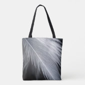 Black and White Feather Design Tote Bag (Dos)