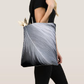 Black and White Feather Design Tote Bag (De près)