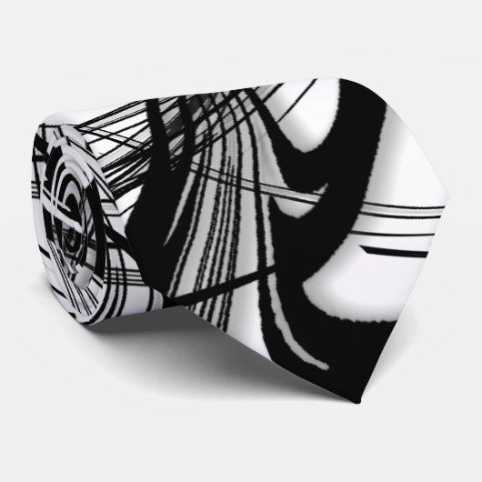 Black and White Fern Glen Stropdas (Opgerold)