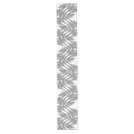 Black and White Fern Silhouette Pattern Lange Tafelloper