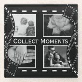 Black and White Film Reel Custom Photo Glazen Onderzetter (Voorkant)