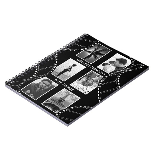 Black and White Film Reel Custom Photo Notitieboek (Linkerzijde)