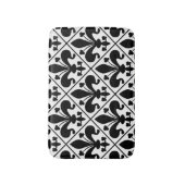 Black and White Fleur de Lis French Classic Badmat (Voorkant Verticaal)