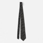 Black and White Fleur de Lis Pattern Stropdas (Achterkant)