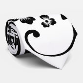 Black and White Floral Chic Wedding Stropdas (Opgerold)