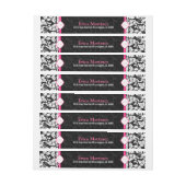 Black and White Floral Damask Adreslabel Wikkel (Vel)