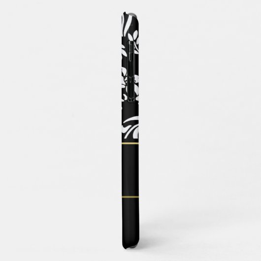 Black and White Floral Damask Case-Mate iPhone Case (Achterkant/links)