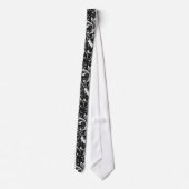 Black and White Floral Damask Pattern Stropdas (Achterkant)