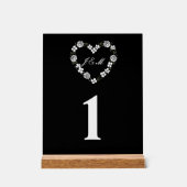 Black and White Floral Heart Acrylic Wedding (Recto)