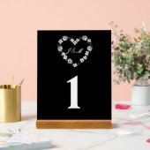 Black and White Floral Heart Acrylic Wedding (Mariage)