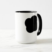 Black and White Floral Two-Tone Mug (Devant droit)