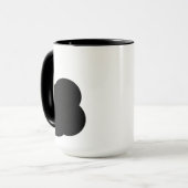 Black and White Floral Two-Tone Mug (Devant gauche)